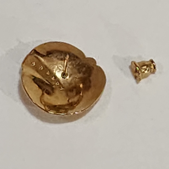 CHRISTIAN DIOR DRESSY EARRINGS VINTAGE PIERCED GOLD WITH SMALL RHINESTONES - Picture 5 of 5